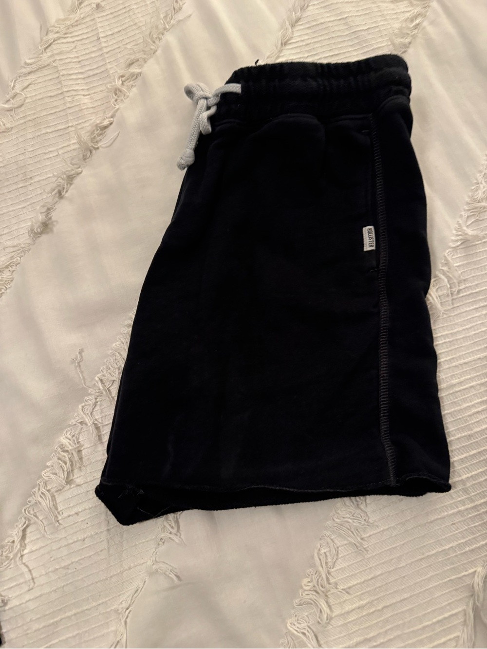 Hollister Black Pull-On Shorts with Gray Drawstring